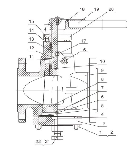 Class 150 300 600 900 Oil Lubricated plug valve structure