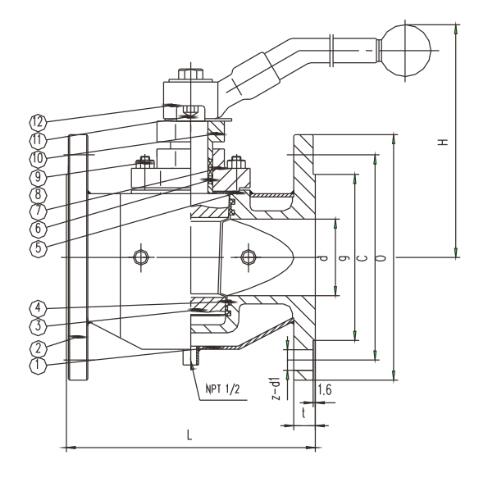 FEP PTFE PFA Lined jacketed plug valve structure